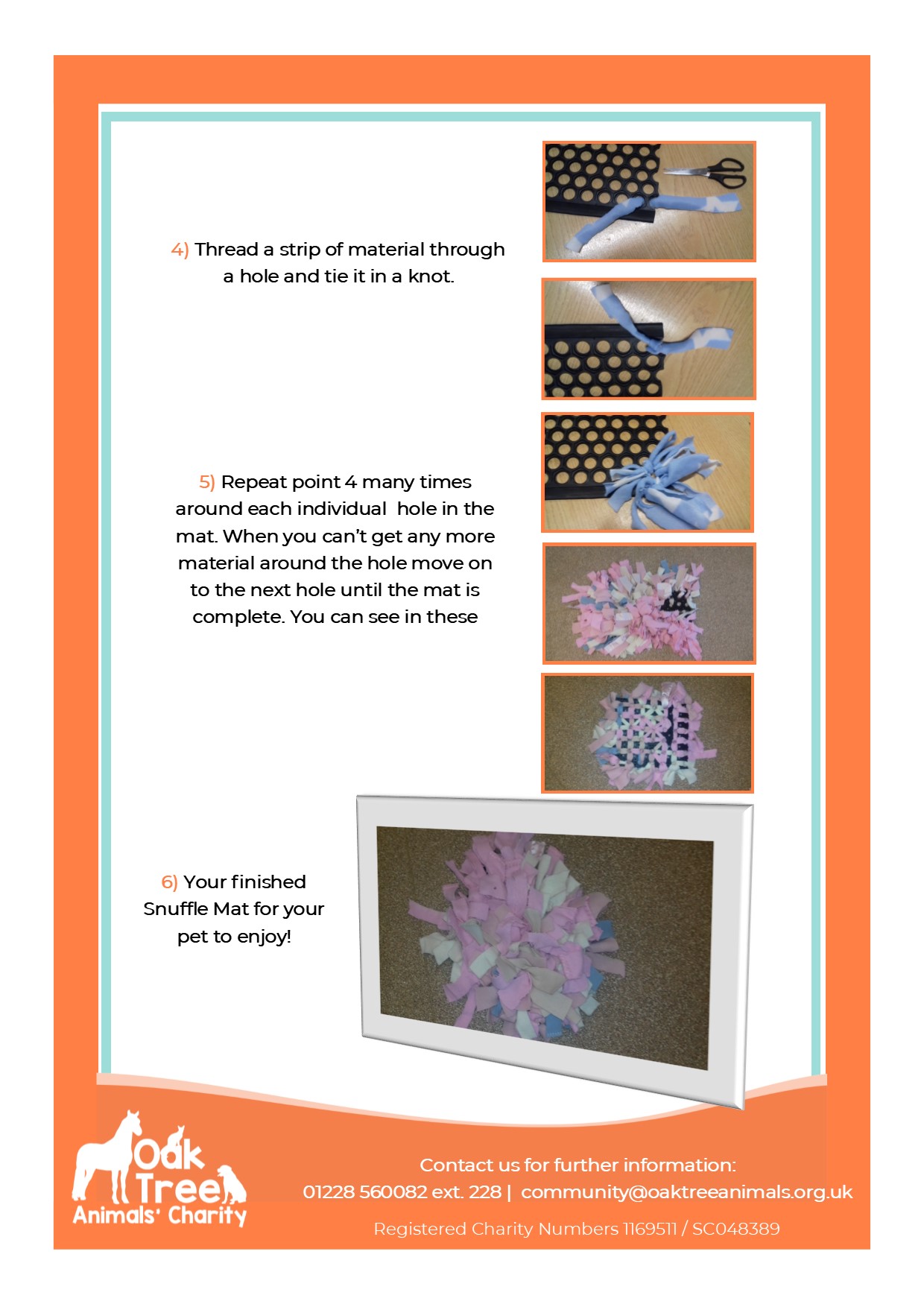 Snuffle Mat Magnificence! Oak Tree Animals' Charity Cumbria Animal Rescue Helping local